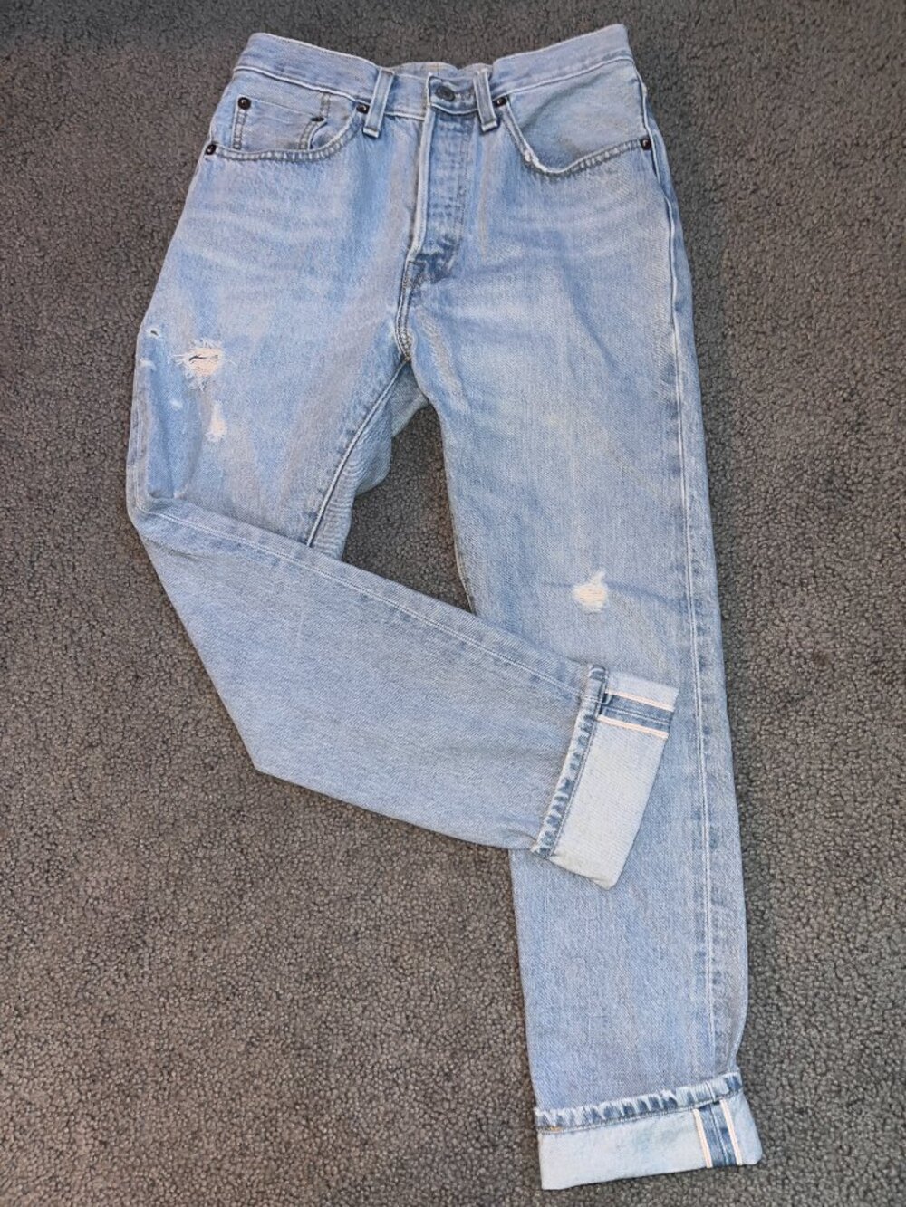 LEVI'S 501S SELVEDGE JEANS MADE FROM WHITE OAK CONE DENIM- - EUC - W27 L28